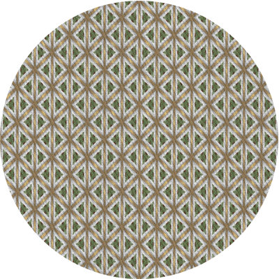 Tapis brun/vert à motifs