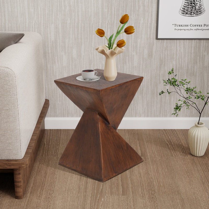 Table de bout en oxyde de magnésium 18 "H, Marron foncé