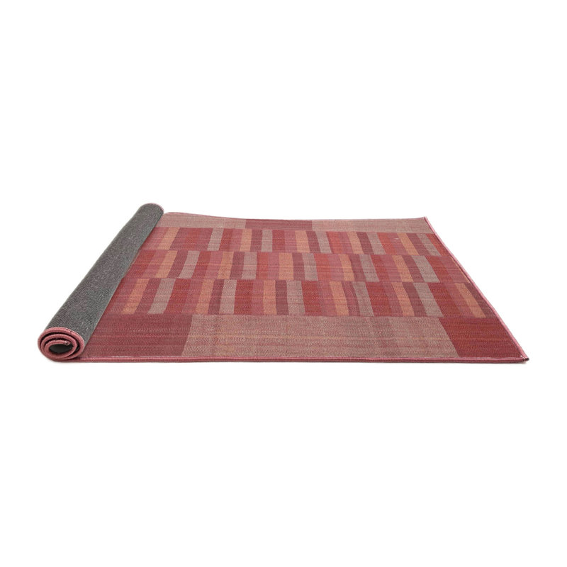 Tapis brun/gris/zone grise contemporaine, Carré 6 pi