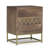 Contemporary Iron Frame Night Stand With Mango Wood Storage 3 And Gold Fish Scale Design