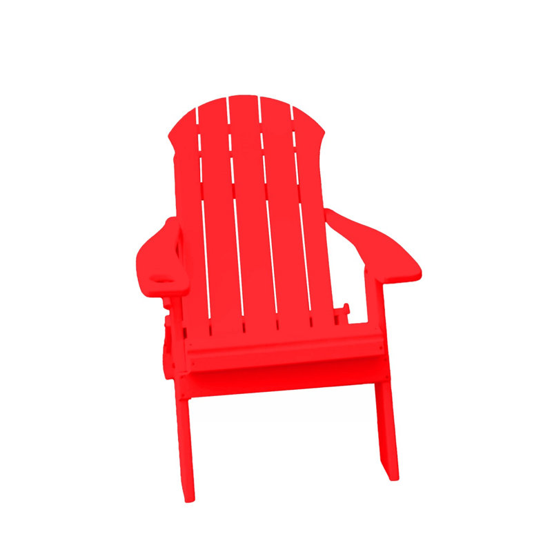Woden Resin Folding Adirondack Chair, Red