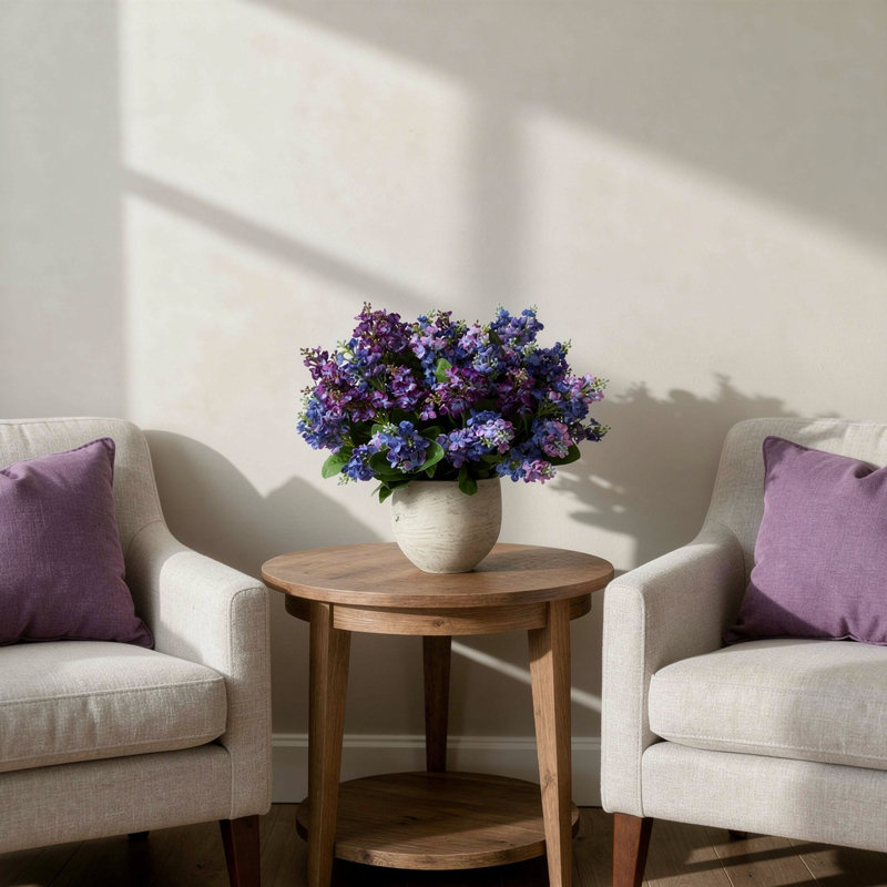 Lilac Arrangement in a Round Fiberstone Pot