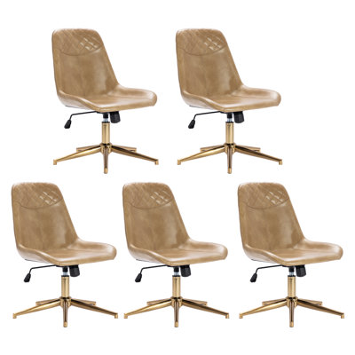 Mariello 23" Wide Adjustable Height Leather Swicel Office Chair With Quilted Backrest