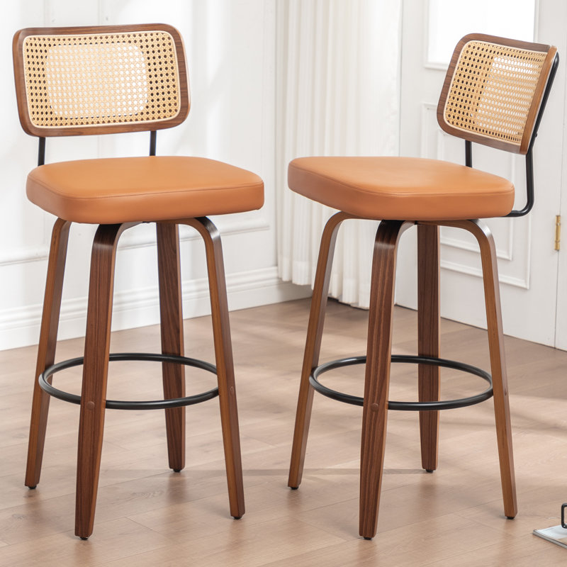Swivel Bar Stool, Orange, Counter Stool (66.8cm Seat Height)
