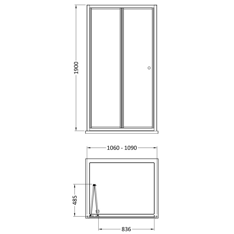 Rene 1900 x 1100mm Bi-Fold Shower Door