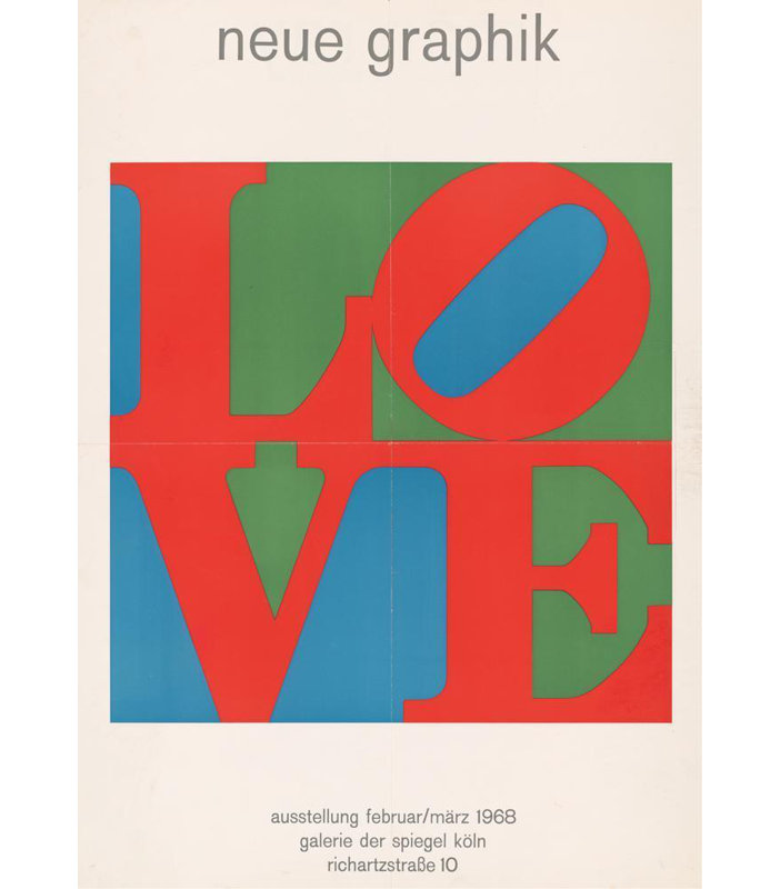 «Love. New Graphics» par Robert Indiana - Art mural sur toile tendue avec châssis, H 24 po x l 17 po