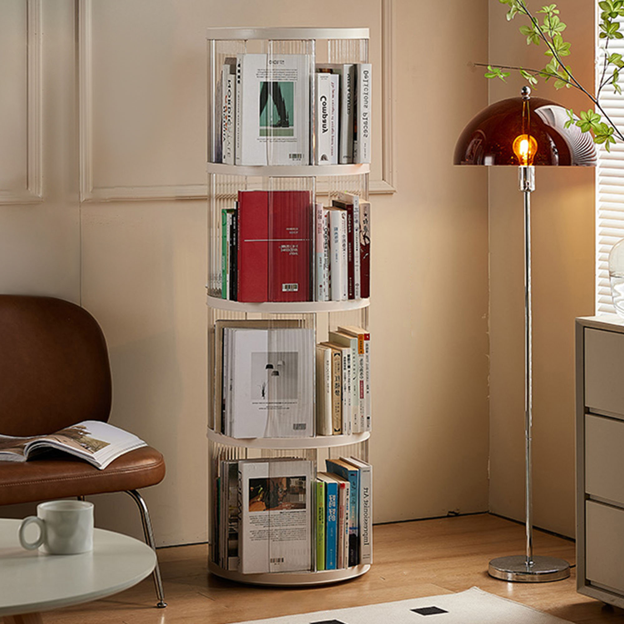 Wrought Studio 360° Rotating Bookshelf, Compact Corner Bookcase with