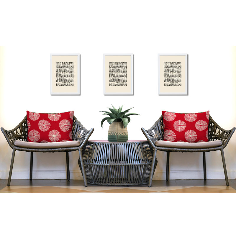 Housse et insert de coussin rectangulaire en polyester pour l'intérieur et l'extérieur, Rouge