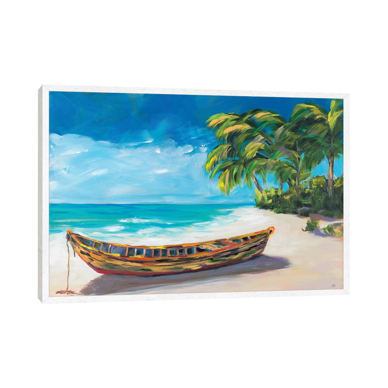 Lost Island - Print on Canvas, 152.5 cm H x 101.5 cm W, White Framed