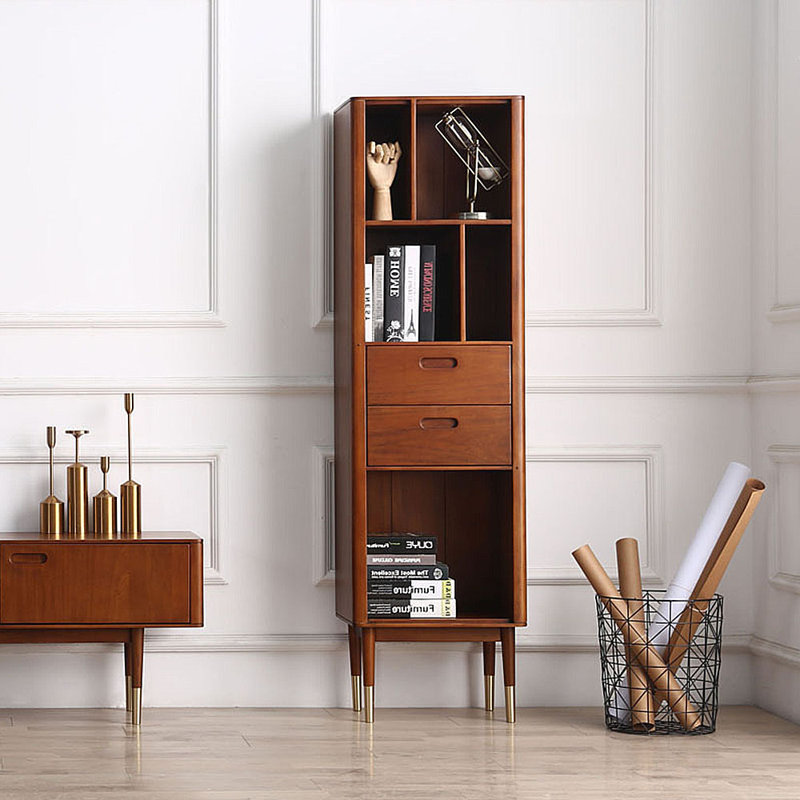 Vitrine de bibliothèque en bois massif