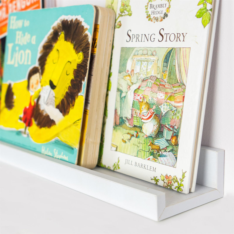 Harbour Housewares - Kids Floating Gallery Bookshelf, 4.5cm H x 32.5cm W x 8.5cm D, White