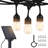 Ambience Pro 27 ft. Heavy Duty Outdoor Solar-Powered LED String Lights with 12 Warm White S14 Bulbs, Weatherproof Cord and 15-Piece Hook Set