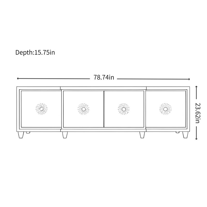 Meuble télé avec rangement de style américain, Burlywood / blanc cassé