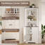 Armoire de rangement d'angle, armoire de coin Farmhouse avec porte et tablette réglable, organisateur d'armoire étroit pour salle de bain, garde-manger, salon, cuisine