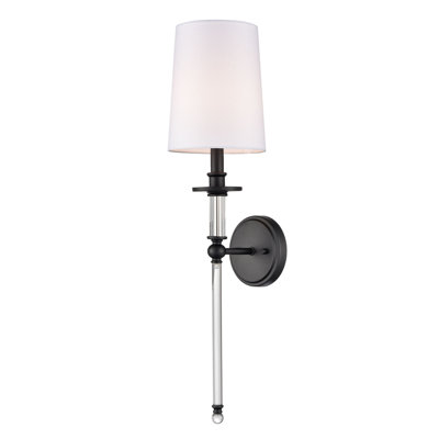 1 lumière de 6,5 po Applique murale d'intérieur noir mat