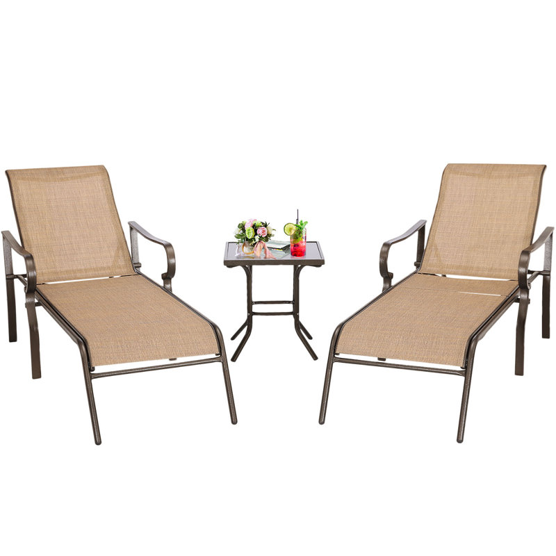 Chaise longue double 62 "Jinn, Gris / brun