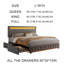 Queen Size Led Bed Frame With 4 Storage Drawers