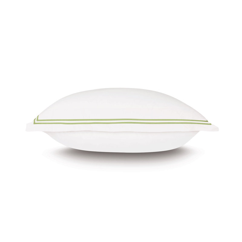 Enzo 100% Cotton Pillow Sham, White/Lime, Standard