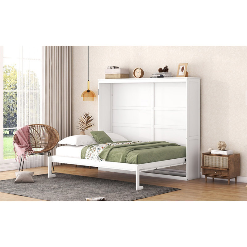Grand lit escamotable mural, blanc