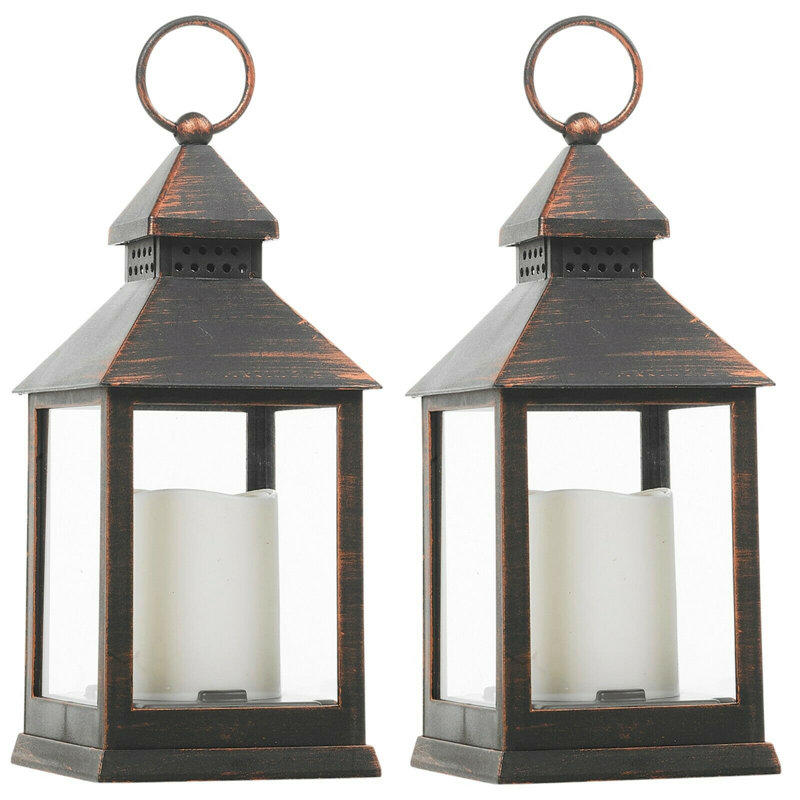 2 Piece Plastic / Acrylic Wall Lantern Set