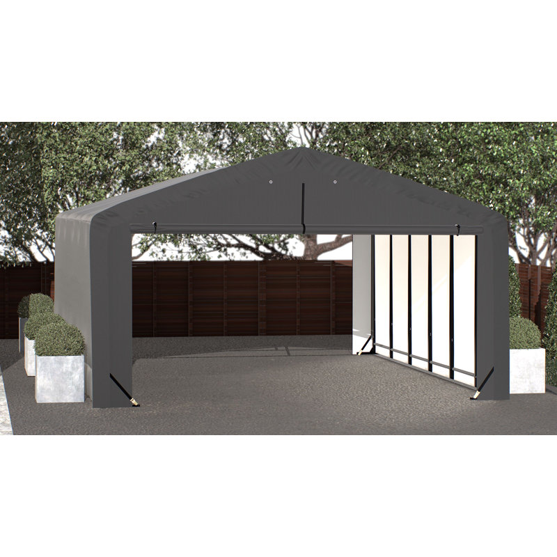 ShelterTube Wind and Snow-Load Rated Garage, 20x23x12 Grey, 20 H' x 27 W' x 12 D'