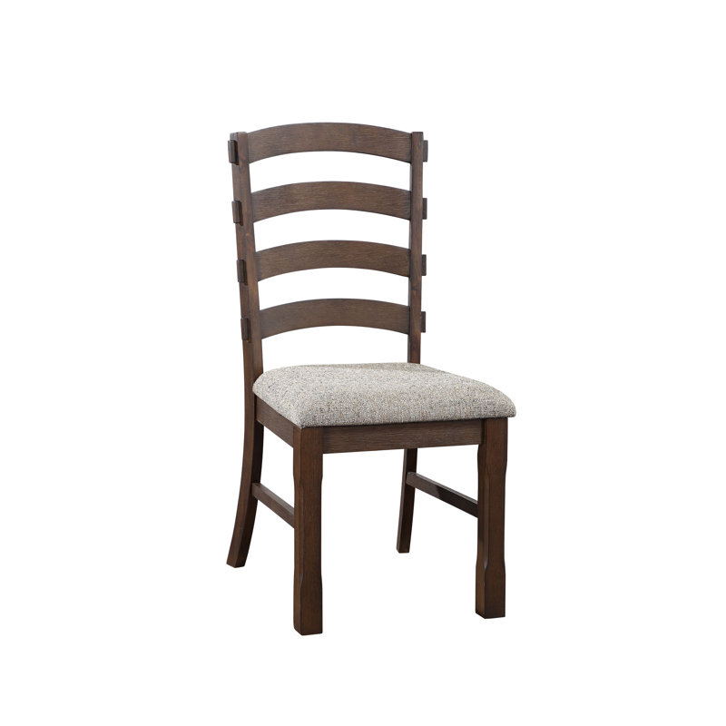 Chaise et table de salle à manger en tissu gris avec rallonge de tiroir rustique brun et chêne