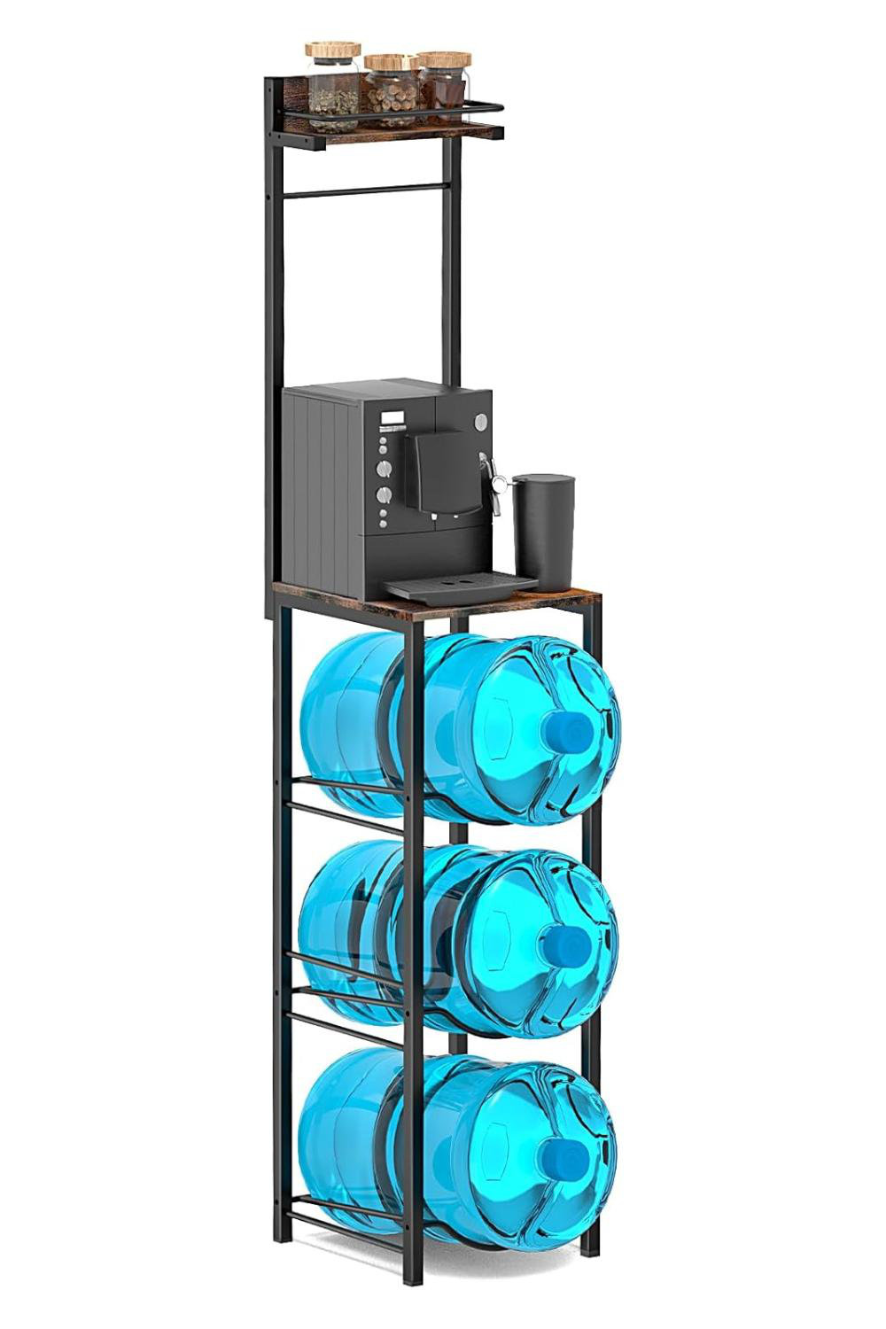 17 Stories Water Bottle Holder 5 Gallon Water Cooler Jug Rack 3-Tiers ...