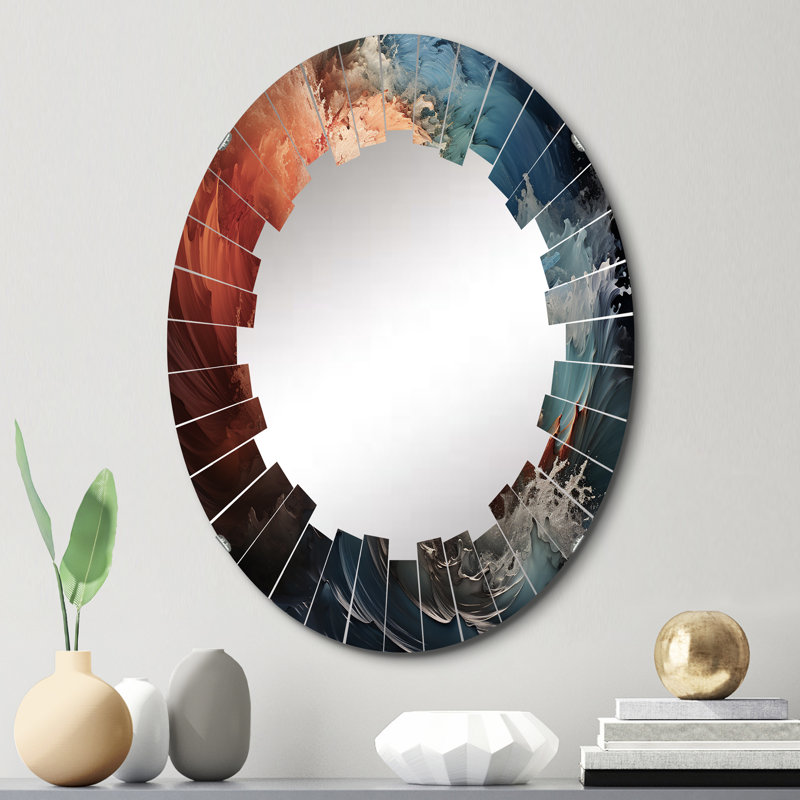 Bertoldo - Miroir mural nautique et plage ovale, 30 po x 20 po