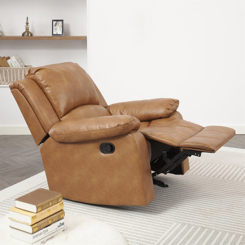 Fauteuil inclinable et oscillant en cuir Charlotte