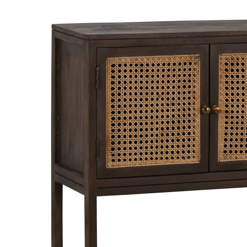 Forsan Solid Wood Accent Cabinet, Distressed Grey