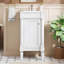 Armoire de salle de bain de style français 18 po avec rangement, solution pour petit espace avec lavabo en céramique, tablette réglable, charnières à fermeture en douceur-129669201