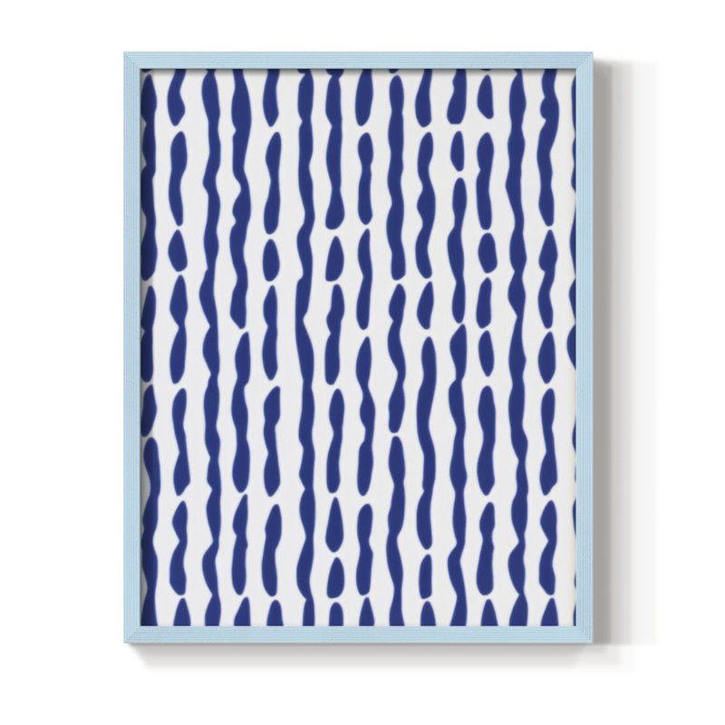 Abstrait, reproduction encadrée CDXL III - prêt à être accroché , H 20 po x l 16 po, Bleu