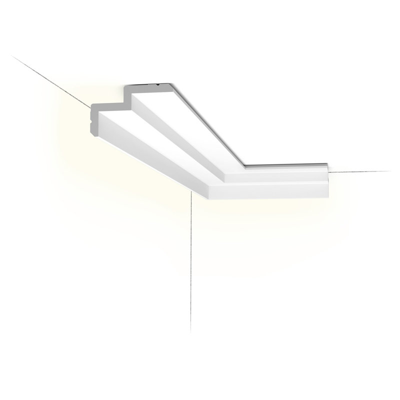Moulure couronnée en polyuréthane blanc uni apprêté 3-15 / 16 po x 2-3 / 8 po x 78-3 / 4 po, 1 Pack