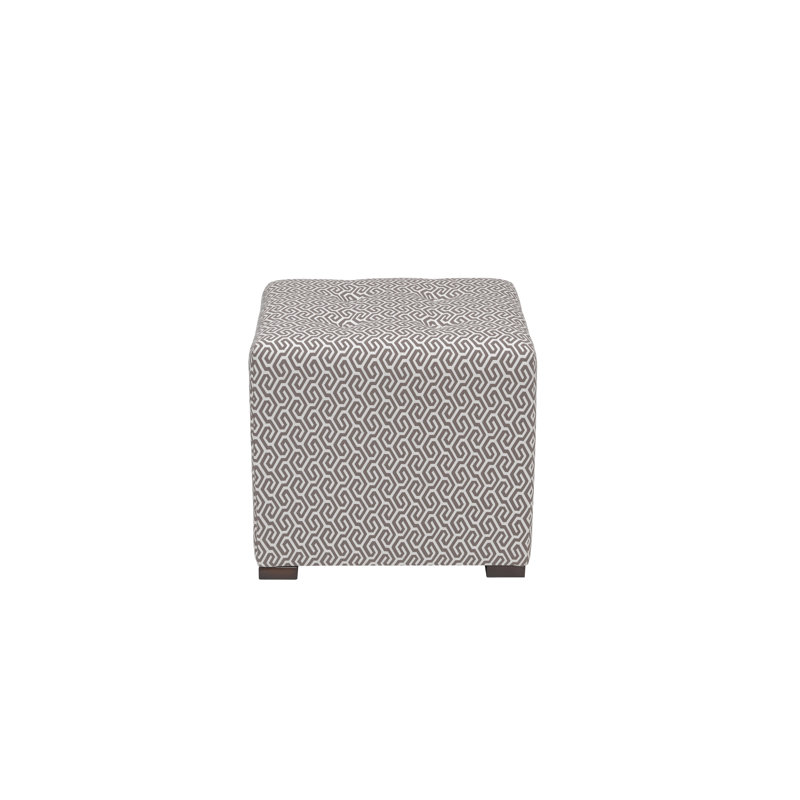 Dalery Upholstered Ottoman, Cream/Taupe 100% Polyester