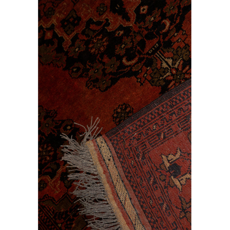 Tapis rouge foncé de haute qualité noué à la main