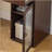 Elegant makeup vanity desk with 3 modes Adjustable Lighted Mirror,modern dressing table set with large shelves, drawer and canbinet,Walnut