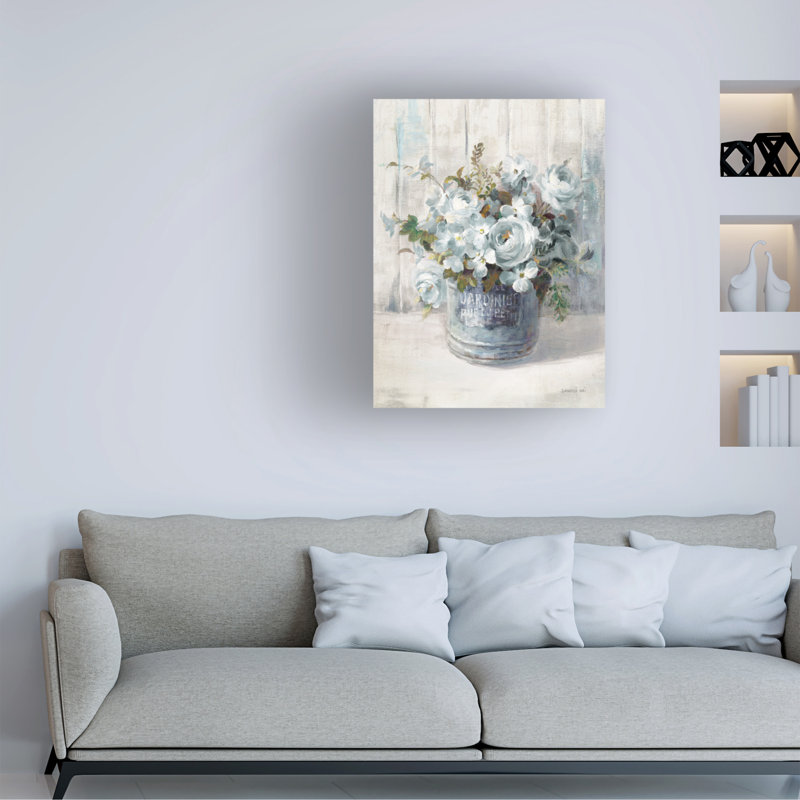 Œuvre sur toile bleue, Danhui Nai, H 32 po x l 24 po