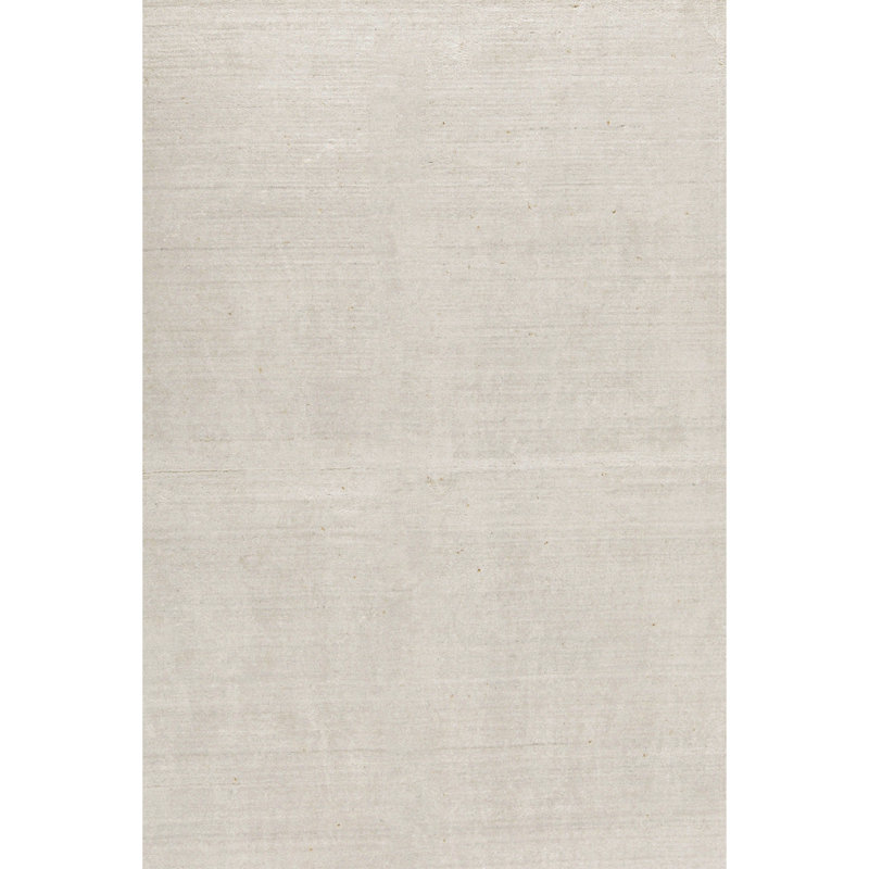 Tapis blanc de haute qualité noué à la main, Rectangle 6 pi 9 po x 9 pi 8 po