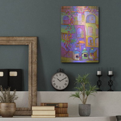  «Paradise Village» par Dorothy Fagan, art mural en métal, 12 po x 16 po