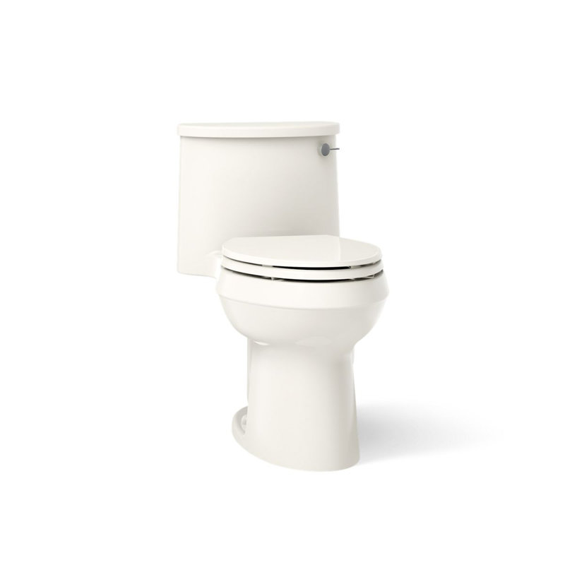 Adair 1.28 GPF Water Efficient Elongated One-Piece toilet (Seat Included), Biscuit, Right-Hand