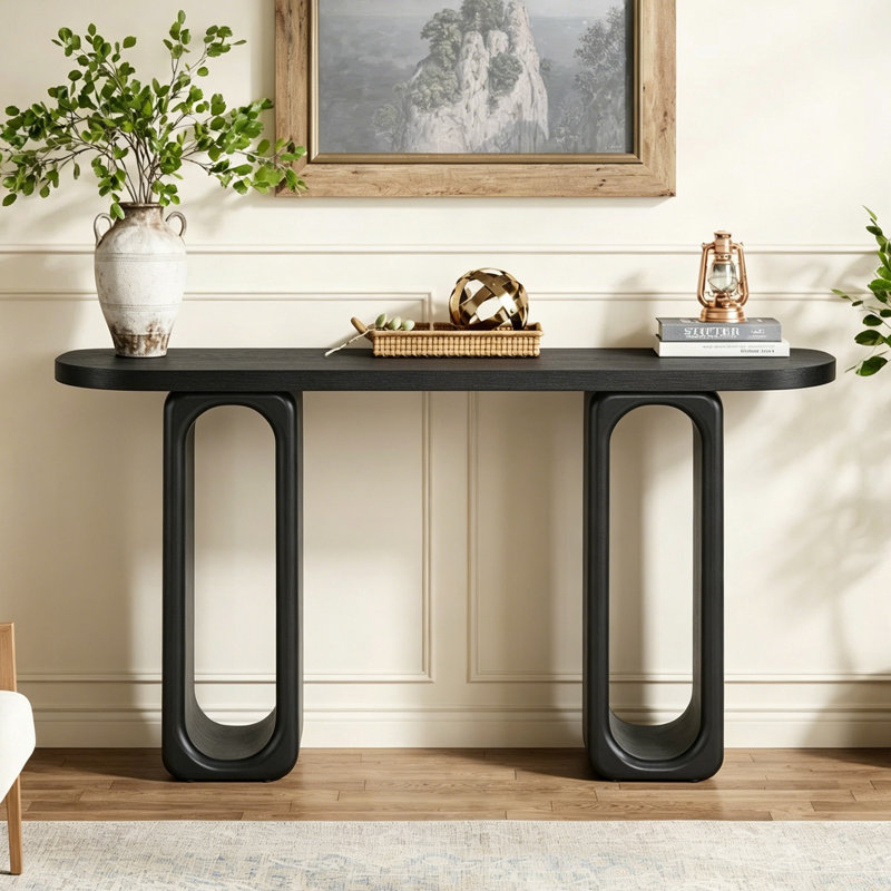 Console d'entrée moderne avec pieds ovales pour le couloir du salon