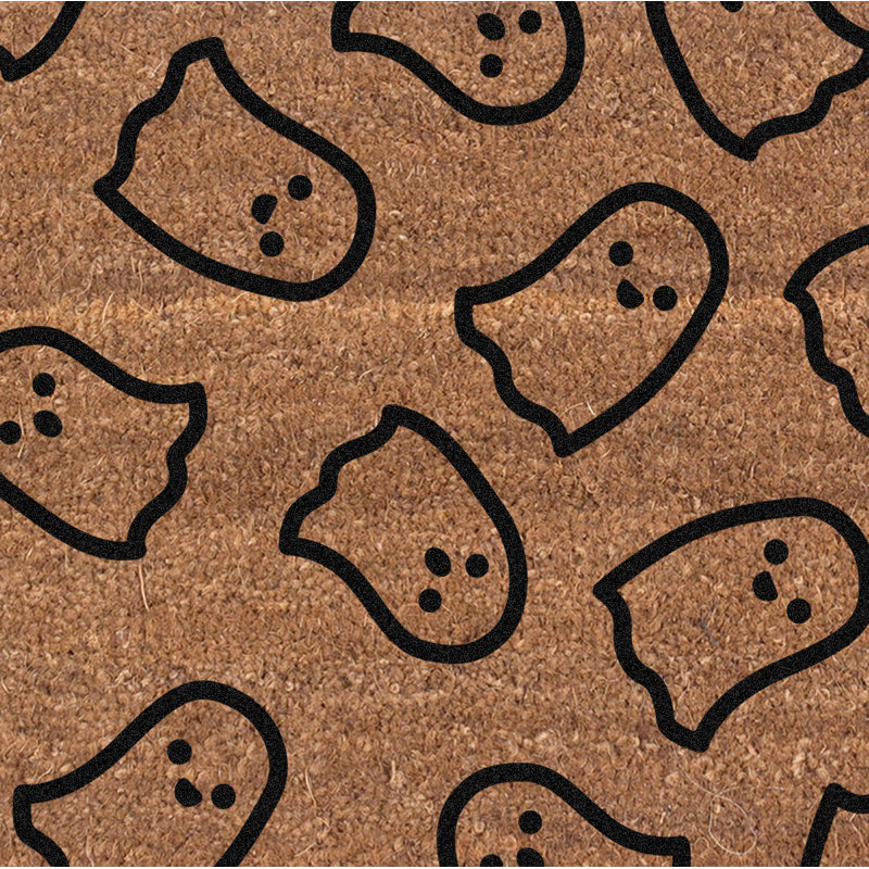 Dimitrious Non-Slip Halloween Outdoor Doormat, 18" W x 30" L, Brown/Black