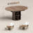 Extendable Storage Dining Table with Sliding Door Base (Round to Oval, Walnut)