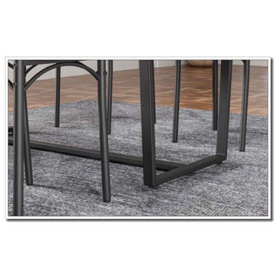 6-Piece Dining Set with Steel Frame and Space-Saving Design