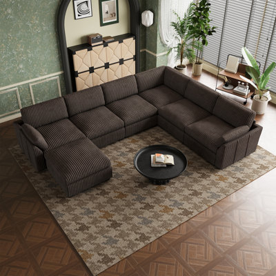 137.8" W U-Shaped Modular Sectional