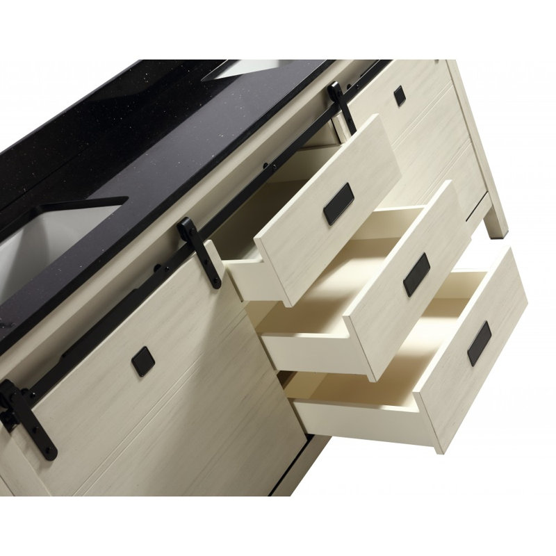 71'' Double Bathroom Vanity Base Only, Antique Beige