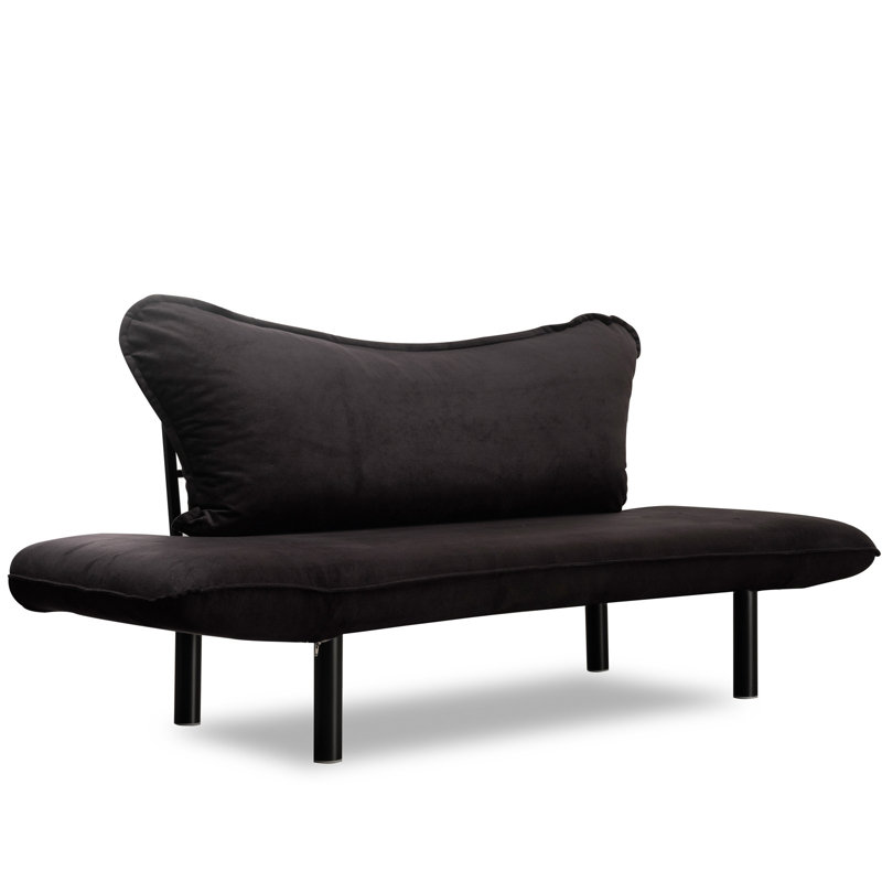 Canapé-lit à accoudoirs arrondis 61,42 po Marlowe, Polyester noir