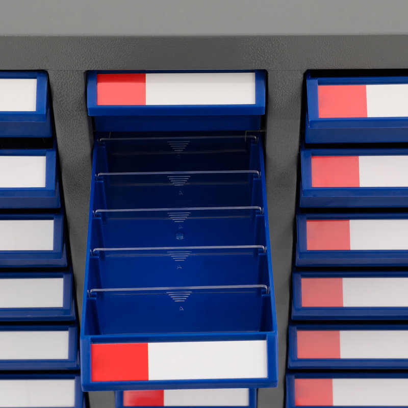 Armoire de rangement de 33,86 pouces de hauteur en métal avec 75 compartiments réglables, Bleu