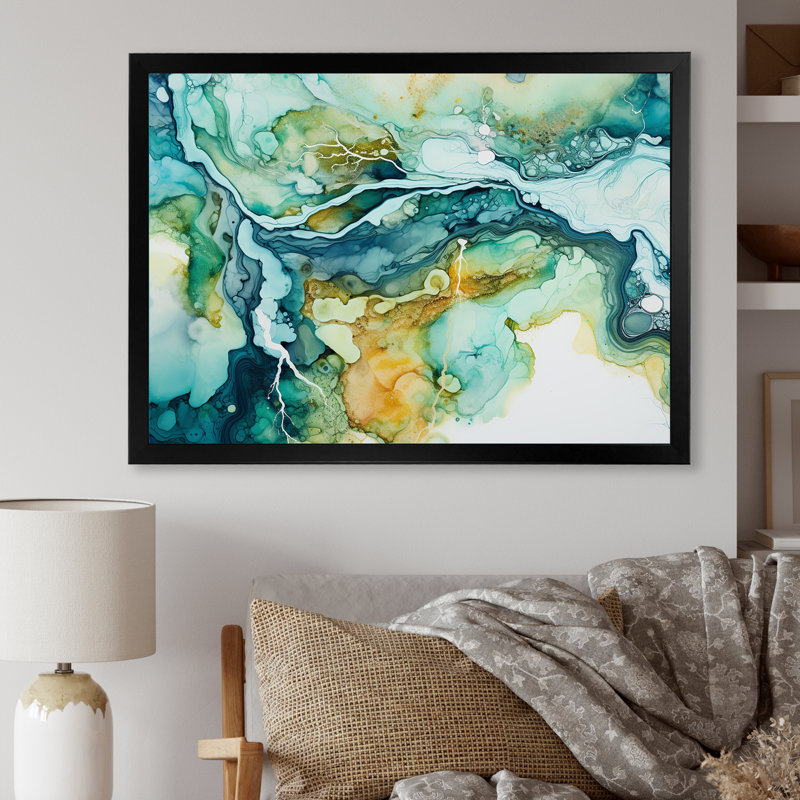 «Dreamscape Lakes Rivers», impression sur toile, Cadre simple noir, H 16 po x l 32 po x P 1 po