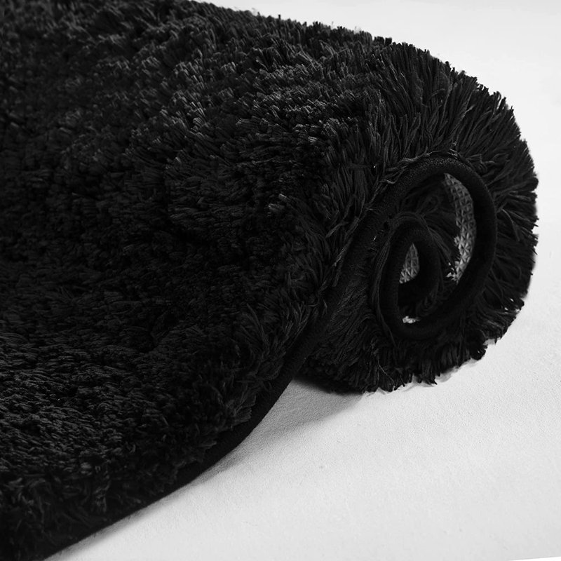 Mirrabooka Non-Slip Bath Rug, 17" W x 24" L, Black